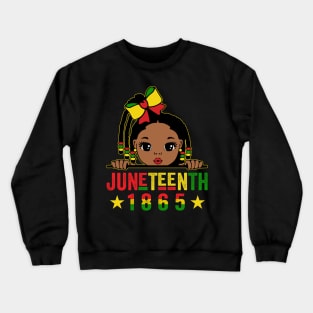 Vintage Juneteenth Celebrating 1865 Cute Black Girls Kids Crewneck Sweatshirt